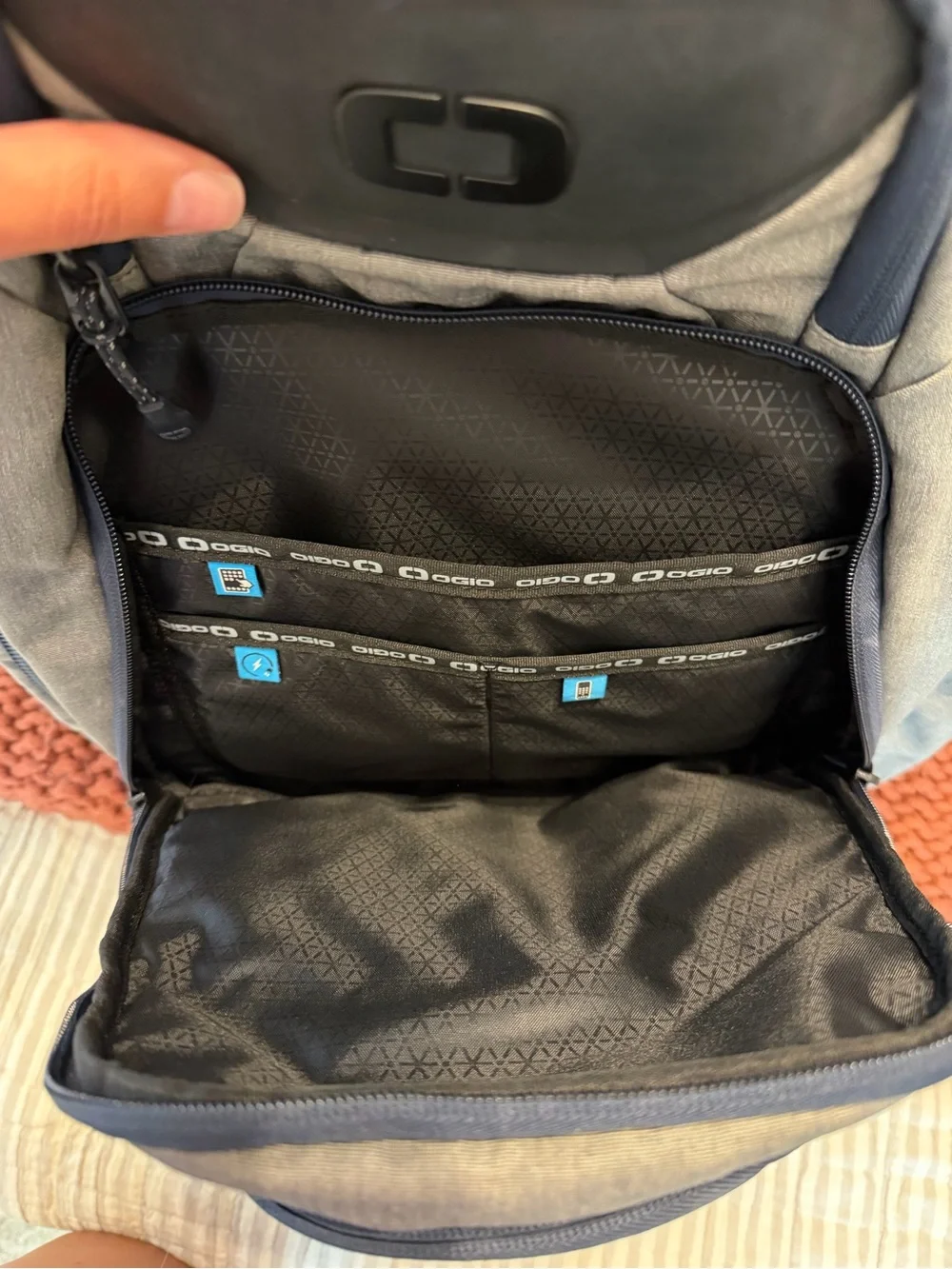 Ogio Grey and Navy Men's Backpack - Durable Everyday Laptop Bag